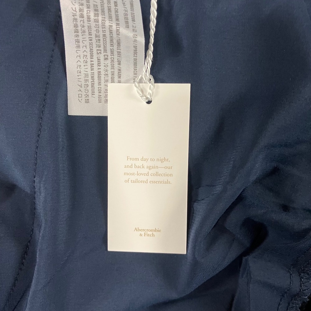Abercrombie & Fitch Sloane Tailored Pant Women 37 Regular Navy Ultra High Wide - Picture 9 of 11
